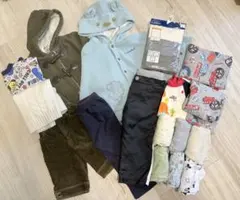 子供服　まとめ売り　19着　新品あり　冬服　コート　肌着　トレーナー　長ズボンのサムネイル