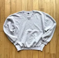9Os RUSSELL ラッセルスウェット無 地LアッシュグレーUSA製
