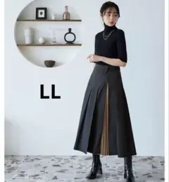 ルイルエブティック◾️フレアスカート ロング丈　サイドスリット　プリーツ　LLのサムネイル