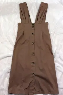 Sugar spoon ジャンスカ　ブラウン　ジャンパースカート