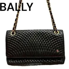 バリー　チェーンバッグ　2way ショルダー　Bロゴ　レディース　ブラック