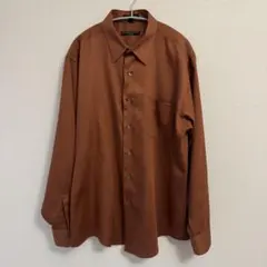 GEOFFREY BEENE オレンジサテンシャツ XL 17 34/35のサムネイル