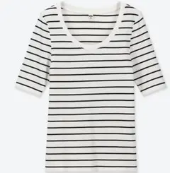 美品 ユニクロ リブTシャツ ボーダー ３点セット