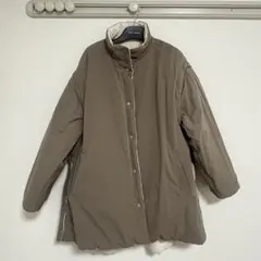 リバーシブルダウンジャケット ブラウン アイボリー