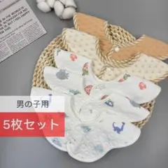 スタイ よだれかけ 360度 新品防水 男の子用5枚セット A2B3AM7