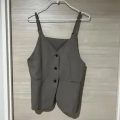 ツイルキャミソールジレ トップス ベスト・ジレ ブラウン