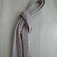 薄紫 編み込みデザイン 帯締め 房付き