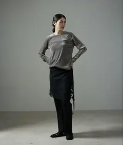 SALON adam et rope シアーベロアタッチクルーネックプルオーバーのサムネイル