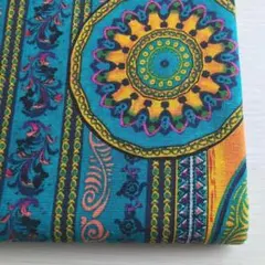 A2【アウトレット品】生地 綿麻 アジアンアンティーク柄1M＋1.2M