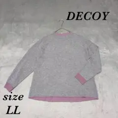 デコイ (LL) 大きめ プルオーバー ハイネック ツートーンカラー ニット