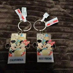 ミッキー ミニー☆カリフォルニア キーホルダー 2個セット
