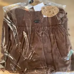 新品未使用　ブラウン刺繍リボン付きワンピース　リトルミィ