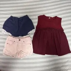 ネイビー・ピンクショートパンツチュニックセット 120 まとめ売り