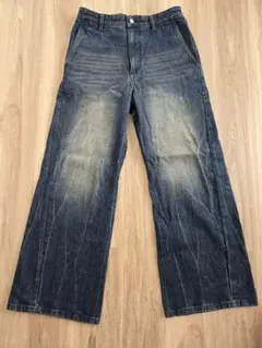 WYM　CURVED FLARE DENIM SLACKS　size M