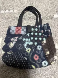 ハンドメイド　パッチワーク　バック　トートーバック　着物リメイク　絣