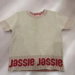 JASSIE ロゴ入りニット半袖セーターのサムネイル