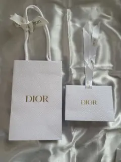 Dior ホワイトショップ袋 大小セット