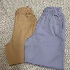 GU ジーユー オレンジ 紫 テーパード シェフパンツ 2色セット XS