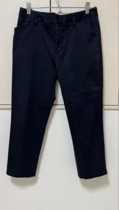 V is ビス　クロップド丈パンツ　ストレッチ　ネイビー　L