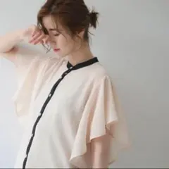 【美品】Ray Cassin アソートラッフルスリーブブラウスのサムネイル