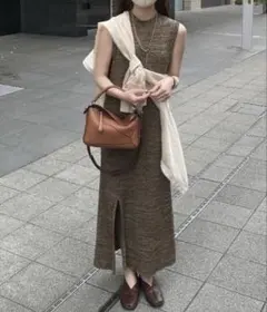 【極美品】インターファクトリー　nao メランジニットワンピース