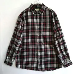★1520　HOBBS CREEK　長袖ネルシャツL　黒赤白　チェック　US古着
