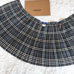 極美品　バーバリーブルーレーベル　ラップスカート ノバチェック プリーツ　グレー