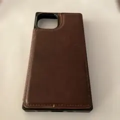 ブラウン レザー風 手帳型ケース iPhone 14