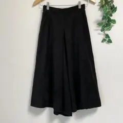 スエード調 黒 ガウチョパンツ ブラック ナチュラル ブラック