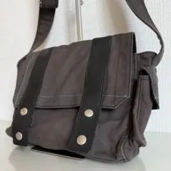 Paul Smith　ポールスミス　ショルダーバッグ　キャンバス　レザー　茶のサムネイル