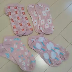 レディース　花柄　ソックス　靴下　4足セット　新品未使用