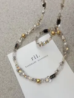 928 ビーズネックレス　ガラスビーズ　ファルファーレ