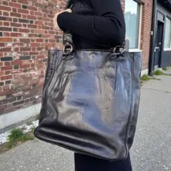 美品✨M.FALORNI ファロルニ イントレチャートハンドル　トートバッグ　黒
