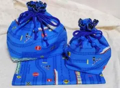 ハンドメイド☆大好き電車のランチ3点セット☆ お弁当袋 コップ袋 ランチマット
