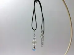＊ハンドメイド・ハート型オーロラスワロフスキーと天然石のネックレス