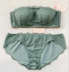 AMOSTYLE ブラジャー C75&ショーツ Ｌサイズ スモークグリーンのサムネイル