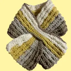 再販　ハンドメイド　かぎ編み　ミニマフラー　ショートマフラー　ネックウォーマー