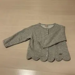 petit main カーディガン 100cm グレー スカラップヘム