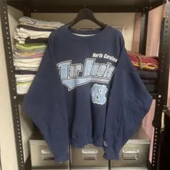 90s 古着 STARTER スターター プリント スウェット ネイビー F