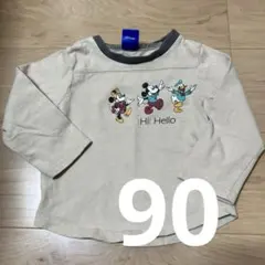 Disney ミッキー ディズニー　Tシャツ 90 レトロ　くすみ　保育園