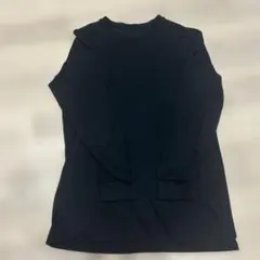 ヒートテッククルーネックT（9分袖　長袖　ユニクロ　S 黒　ブラック