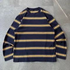 配色◎old uniqlo ボーダー ロンt ネイビー イエロー archive