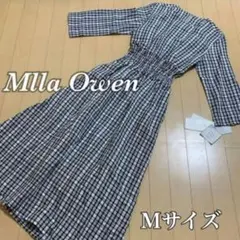 新品 Milla Owen チェック柄 七分袖 ロングワンピースMサイズ