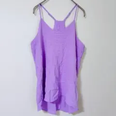 キャミソール 【S】パープル 無地 シンプル 古着 トップス レディース
