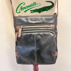 Crocodile クロコダイル　メンズ　レザー ショルダーバッグ/肩掛けバッグ