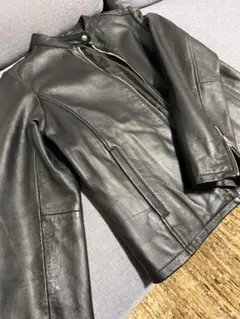 【試着のみ】ラムレザー ライダース S ブラック 羊革