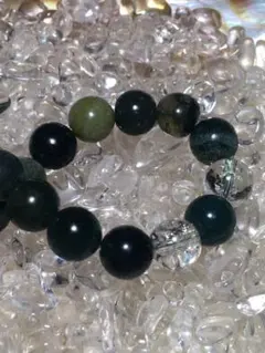 モスアゲートブレスレット　天然石ブレスレット　パワーストーンブレスレット