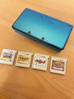 当日発送 3DSアクアブルー 妖怪ウォッチ カセット3本 星のカービィ付き