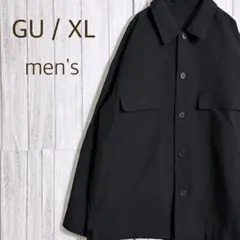 ジーユードライオーバーサイズCPOシャツ 長袖 XL オーバーサイズ 黒