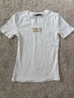 Morning Atelier 刺繍ホワイトミニTシャツ